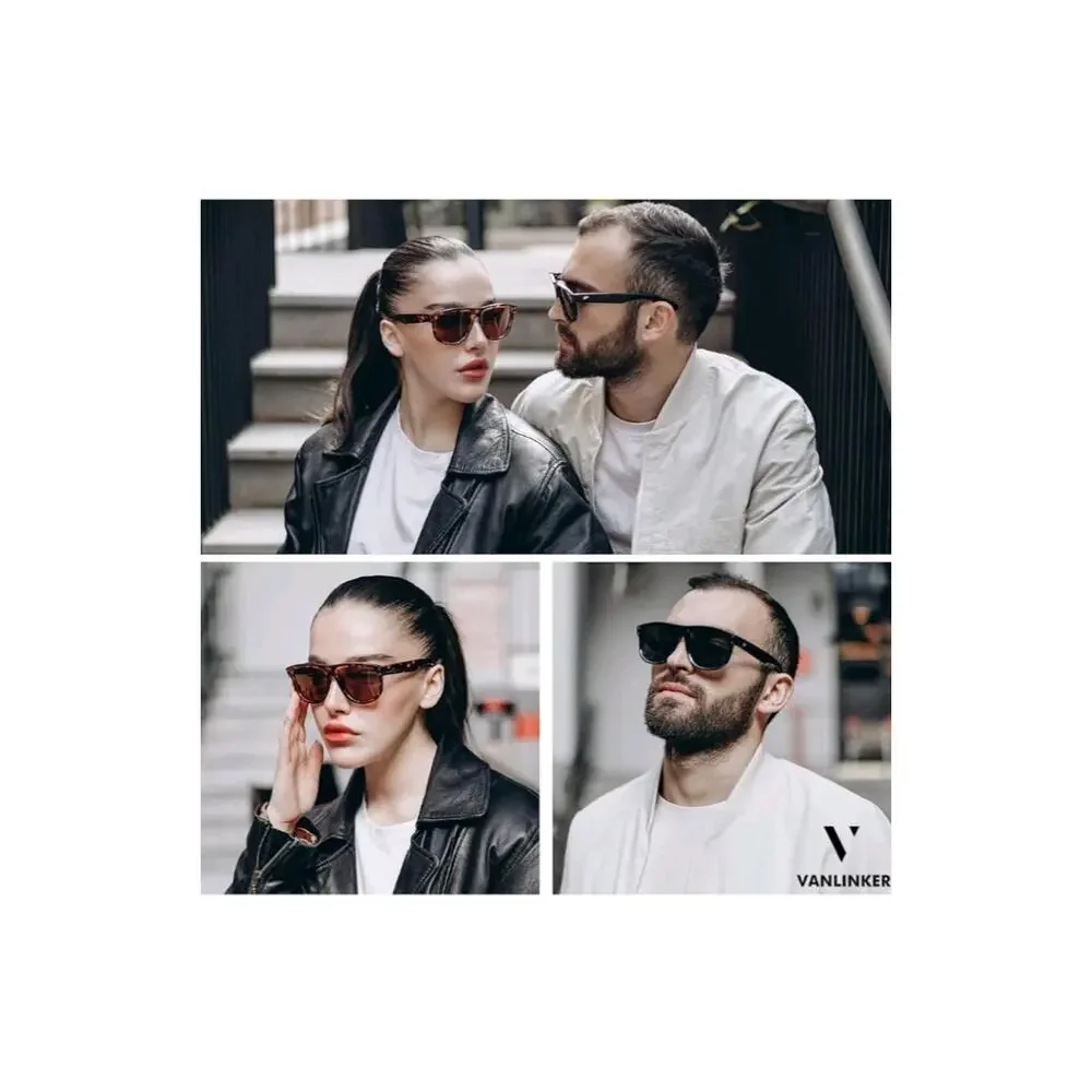 VANLINKER trendy Reverse Polarized Sunglasses For Men Women Vintage Oversized...